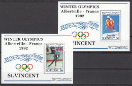 Olympia 1992:  St. Vincent  2 Bl ** - Inverno1992: Albertville