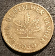 ALLEMAGNE - GERMANY - 10 PFENNIG 1949 D - Bank Deutscher Länder - KM 103 - 10 Pfennig