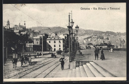 Cartolina Genova, Via Milano E Terrazza  - Genova (Genoa)