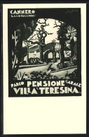 Artista-Cartolina Cannero /Lago Maggiore, Pensione Villa Teresina  - Andere & Zonder Classificatie