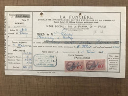 LA FONCIERE Compagnie D'assurances Conttre Le L'incendie Et Le Chomage 1942 - 1900 – 1949