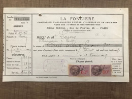 LA FONCIERE Compagnie D'assurances Conttre Le L'incendie Et Le Chomage 1939 - 1900 – 1949
