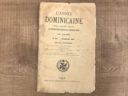 L'année Dominicaine Revue Mensuelle N°485 Novembre 1900 - 1900 - 1949