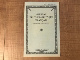Journal De Thérapeutique Français Aout Et Semptembre 1942 - Santé