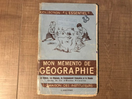 Collection "l'essentiel" Mon Mémento De Géographie J. ANSCOMBRE - Other & Unclassified