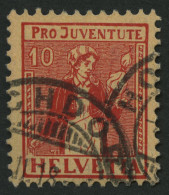 SCHWEIZ BUNDESPOST 135 O, 1917, 10 C. Pro Juventute, Normale Zähnung, Pracht, Mi. 35.- - Usati