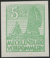 MECKLENBURG-VORPOMMERN 32xb **, 1946, 5 Pf. Mittelgrün, Kreidepapier, Pracht, Gepr. Kramp, Mi. 240.- - Other & Unclassified