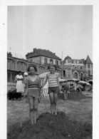 Photographie Photo Vintage Snapshot Pornic Plage Sable Tente Beach - Orte