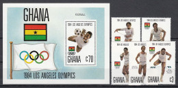 Olympia 1984:   Ghana  5 W + Bl ** - Sommer 1984: Los Angeles