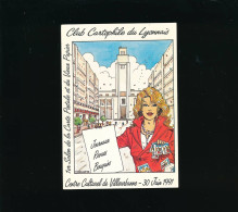 Club Cartophile Lyonnais  1er Salon De La Carte Postale Et Du Vieux Papier -  1991 -  Signée Par Dessinateur P. Brocard - Bourses & Salons De Collections