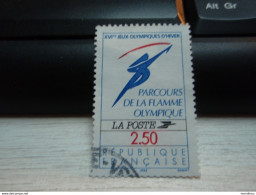 Timbre Parcours De La Flamme Olympique XVI° Jeux Olympiques D'Hiver - Used Stamps