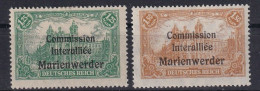 MARIENWERDER 1920 - MLH - Mi 27, 28 - Marienwerder