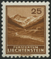 LIECHTENSTEIN 131 *, 1935, 25 Rp. Saminatal, Falzrest, Pracht - Autres & Non Classés