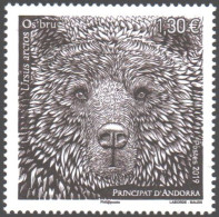 2019 856 French Andorra Fauna - Brown Bear MNH - Unused Stamps