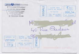 EMA Enveloppe Assistance Hôpitaux Publique De Paris Beaujon  2 Passages 000,54 Et 000,02 - EMA (Print Machine)