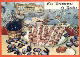 Recette Cuisine LES BROCHETTES DE MOULES 104 Dentelée Emilie BERNARD Lyna Carte Vierge TBE - Recipes (cooking)