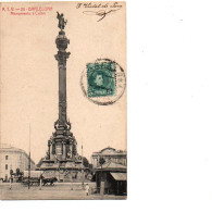 ESPAGNE BARCELONA  Monument à Colon , Attelage Charette 1906 - Barcelona