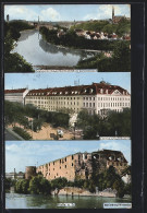AK Halle / Saale, Saalepartie Mit Cröllwitz Und Burg Giebichenstein, Franke`sche Stiftungen, Moritzburg, Westseite  - Other & Unclassified