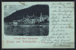 Mondschein-AK Scholastika Am Achensee, Grand Hotel Scholastika  - Other & Unclassified