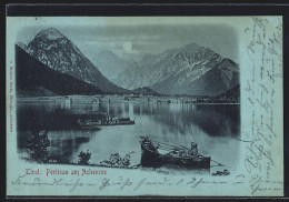 Mondschein-AK Pertisau Am Achensee, Panorama Mit Dampfer  - Altri & Non Classificati