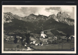 AK Tannheim I. Tirol, Ortsansicht Mit Rote-Flüh Und Gimpel  - Altri & Non Classificati