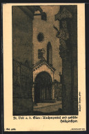 Künstler-AK St. Veit A. D. Glan, Kirchenportal Und Gotische Heiligenfigur  - Other & Unclassified