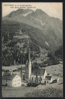 AK Pettneu A. D. Arlbergbahn, Mit Ausblick Auf Die Kirche Und Den Riffler  - Autres & Non Classés