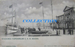 SULINA 1902, Strada Si PORTUL Cu STATIUNEA Vapoarelor C.E.D., Clasica Rara - Roumanie