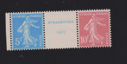 Reproduction N° 242A Semeuse 5 F Et 10 F Neuf Sans Charnière Strasbourg 1927 - Unused Stamps