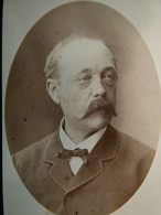 Photo CDV Emile Picam, Genêve - Homme Moustache En Guidon De Vélo, Ca 1890  L681 - Old (before 1900)
