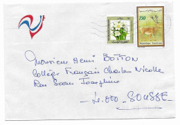 Tunisie, Lettre Avec Timbres Cerf, Fleurs (SN 2969) - Tunisie (1956-...)