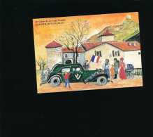 14ème Salon De La Carte Postale De Guilherand-Granges Ardèche Illustration Signée Par  Mireille Signorbost 1998 Voiture - Bourses & Salons De Collections