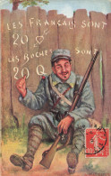 CPA Militaria-Les Français Sont 20 Coeurs Les Boches Sont 20 Q-Timbre     L2961 - Humoristiques