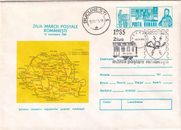 A24841 - Schema Traseelor Vagoanelor Postale Romanesti Cover Stationery Romania 1985 - Interi Postali