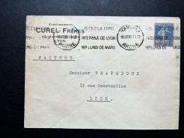 40c SEMEUSE SUR ENVELOPPE / LYON 1930 / ETABLISSEMENTS CUREL FRERES - 1921-1960: Modern Tijdperk