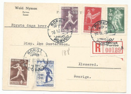 Suomi Finland Norma 305/09 Complete Set Used FDC On Registered Postcard 1945 Sports - FDC
