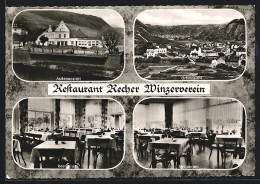 AK Rech / Ahr, Restaurant Recher Winzerverein, 2 Innenansichten, Aussenansicht, Ortsansicht  - Sonstige & Ohne Zuordnung