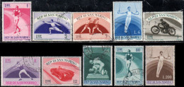 S. Marino 1954 Sport 2^ Emissione 10 Valori Serie Completa - Oblitérés