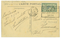 P3501 - FRANCE 30.7.1924 BORDEAUX (SCARCE) SLOGAN CANCELLATION, LAST DAY OF USE - Sommer 1924: Paris