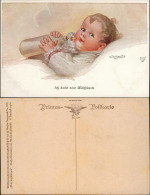 Kinder Künstlerkarte Nahrungssorgen Wally Fialkowska  Habe Eine Milchkarte 1912 - Portraits