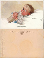 Kinder Künstlerkarte Nahrungssorgen Wally Fialkowska Mein Frühschoppen 1912 - Portraits