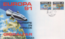 Enveloppe  FDC  1er  Jour   GIBRALTAR    Paire  EUROPA    1991 - 1991