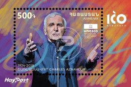 Armenia Arménie Armenien 2024 Mi 1393 World Famous Armenians. 100th Anniversary Of Charles Aznavour Singer MNH** - Armenia