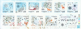 2020 Japan Winter Hiver Greetings Birds Robins Owls SILVER  Miniature Sheet Of 10 MNH @ BELOW FACE VALUE - Unused Stamps