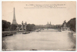 75 / PARIS - Panorama Sur La Seine Vers Le Pont Alexandre III - Ponti