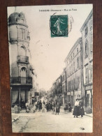 Cpa 24, Thiviers, Rue Du Thon, Animée, éd Hirondelle, Cachets, écrite En 1910 - Thiviers