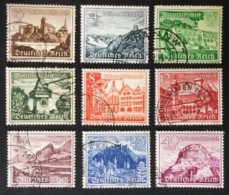 1939 Winterhilfswerk - Bauwerke Satz Mi. 730 - 738 - Used Stamps