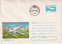 A24849 - Lockeed L-14 AVION  Cover Stationery Romania 1985 - Interi Postali