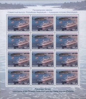 Russia 2013 Рassenger Ferries Joint Issue With Aland Islands Sheetlet MNH - Blocchi & Fogli