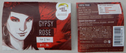 Bier Etiket (8i9), étiquette De Bière, Beer Label, Gypsy Rose Brouwerij Sainte Hélène - Bier